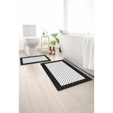 Monnhein 2 Li Banyo Paspası, Yumuşak Banyo Halısı, Kaymaz Tabanlı, Yıkanabilir - 60X100 - 50 X60