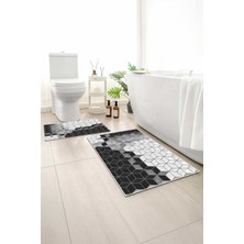 Monnhein 2 Li Banyo Paspası, Yumuşak Banyo Halısı, Kaymaz Tabanlı, Yıkanabilir - 60X100 - 50 X60