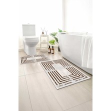 Monnhein 2 Li Banyo Paspası, Yumuşak Banyo Halısı, Kaymaz Tabanlı, Yıkanabilir - 60X100 - 50 X60