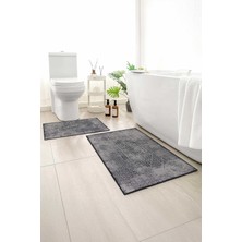 Monnhein 2 Li Banyo Paspası, Yumuşak Banyo Halısı, Kaymaz Tabanlı, Yıkanabilir - 60X100 - 50 X60
