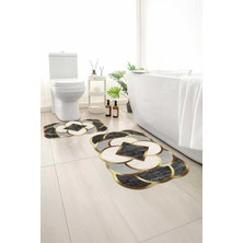 Monnhein 2 Li Banyo Paspası, Yumuşak Banyo Halısı, Kaymaz Tabanlı, Yıkanabilir - 60X100 - 50 X60