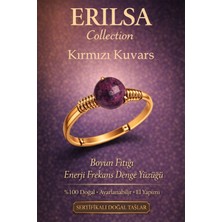 Erilsa Sertifikalı Boyun Fıtığı Enerji Frekans Denge Yüzüğü – Kırmızı Kuvars Ayarlamalı Gold Ince Koç Aslan