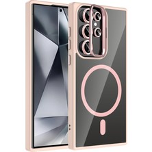 Verto Joko Samsung Galaxy S23 Ultra Remim Lensli Magsafe Standlı Kapak - Pembe