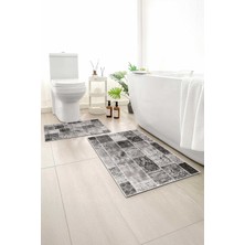 Monnhein 2 Li Banyo Paspası, Yumuşak Banyo Halısı, Kaymaz Tabanlı, Yıkanabilir - 60X100 - 50 X60