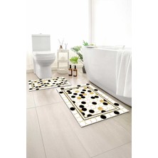 Monnhein 2 Li Banyo Paspası, Yumuşak Banyo Halısı, Kaymaz Tabanlı, Yıkanabilir - 60X100 - 50 X60