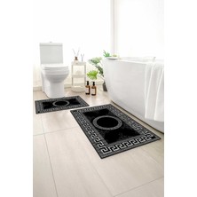 Monnhein 2 Li Banyo Paspası, Yumuşak Banyo Halısı, Kaymaz Tabanlı, Yıkanabilir - 60X100 - 50 X60