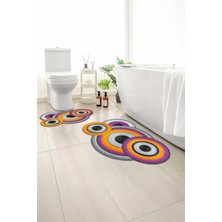 Monnhein 2 Li Banyo Paspası, Yumuşak Banyo Halısı, Kaymaz Tabanlı, Yıkanabilir - 60X100 - 50 X60