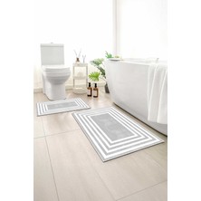 Monnhein 2 Li Banyo Paspası, Yumuşak Banyo Halısı, Kaymaz Tabanlı, Yıkanabilir - 60X100 - 50 X60