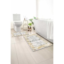 Monnhein 2 Li Banyo Paspası, Yumuşak Banyo Halısı, Kaymaz Tabanlı, Yıkanabilir - 60X100 - 50 X60