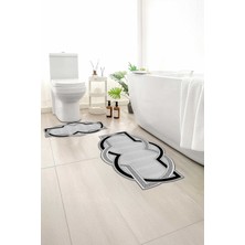 Monnhein 2 Li Banyo Paspası, Yumuşak Banyo Halısı, Kaymaz Tabanlı, Yıkanabilir - 60X100 - 50 X60