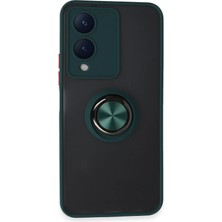 Verto Newface Vivo Y17S Kılıf Montreal Yüzüklü Silikon Kapak - Yeşil