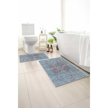 Monnhein 2 Li Banyo Paspası, Yumuşak Banyo Halısı, Kaymaz Tabanlı, Yıkanabilir - 60X100 - 50 X60