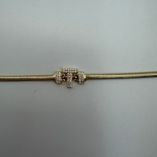 Mare Accessories Gold Taşlı T Harf Detaylı Bileklik