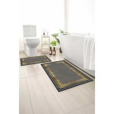 Monnhein 2 Li Banyo Paspası, Yumuşak Banyo Halısı, Kaymaz Tabanlı, Yıkanabilir - 60X100 - 50 X60