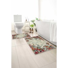 Monnhein 2 Li Banyo Paspası, Yumuşak Banyo Halısı, Kaymaz Tabanlı, Yıkanabilir - 60X100 - 50 X60