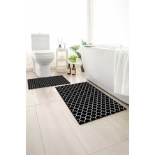 Monnhein 2 Li Banyo Paspası, Yumuşak Banyo Halısı, Kaymaz Tabanlı, Yıkanabilir - 60X100 - 50 X60