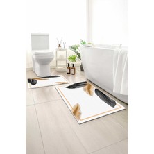 Monnhein 2 Li Banyo Paspası, Yumuşak Banyo Halısı, Kaymaz Tabanlı, Yıkanabilir - 60X100 - 50 X60