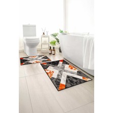 Monnhein 2 Li Banyo Paspası, Yumuşak Banyo Halısı, Kaymaz Tabanlı, Yıkanabilir - 60X100 - 50 X60
