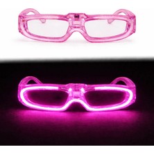 MiraLive Pembe LED Işıklı Parti Gözlüğü 3 Modlu – Glow - Gece Eğlence Gözlüğü (4887)