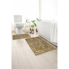 Monnhein 2 Li Banyo Paspası, Yumuşak Banyo Halısı, Kaymaz Tabanlı, Yıkanabilir - 60X100 - 50 X60