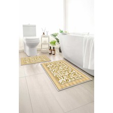 Monnhein 2 Li Banyo Paspası, Yumuşak Banyo Halısı, Kaymaz Tabanlı, Yıkanabilir - 60X100 - 50 X60