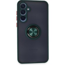 Verto Newface Samsung Galaxy A35 5g Kılıf Montreal Yüzüklü Silikon Kapak - Yeşil