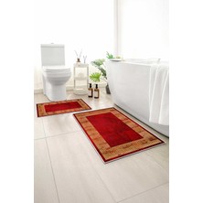 Monnhein 2 Li Banyo Paspası, Yumuşak Banyo Halısı, Kaymaz Tabanlı, Yıkanabilir - 60X100 - 50 X60