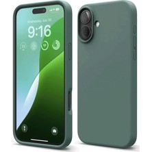 Verto Newface iPhone 16 Plus Kılıf Nano Içi Kadife Silikon - Koyu Yeşil