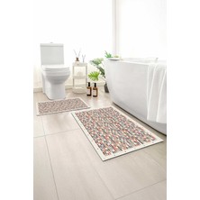 Monnhein 2 Li Banyo Paspası, Yumuşak Banyo Halısı, Kaymaz Tabanlı, Yıkanabilir - 60X100 - 50 X60