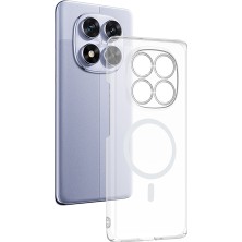 Marsilyan Redmi Note 14 Pro 4g Kamera Korumalı M-Safe Şarj Özellikli Şeffaf Zore London Silikon Kapak - Şeffaf