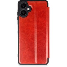 Verto Newface Samsung Galaxy A06 Kılıf Flip Cover - Kırmızı