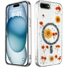 Verto Newface iPhone 7 Plus Kılıf Daisy Simli Magsafe Kapak - Siyah