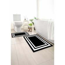 Monnhein 2 Li Banyo Paspası, Yumuşak Banyo Halısı, Kaymaz Tabanlı, Yıkanabilir - 60X100 - 50 X60