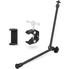 AZT 20" Inç Magic Arm Sihirli Kol + Super Crab Clamp Kelepçe + Telefon Tutucu
