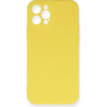 Verto Newface iPhone 12 Pro Max Kılıf Nano Içi Kadife Silikon - Sarı