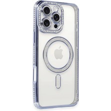 Verto Newface iPhone 16 Pro Kılıf Joke Simli Magneticsafe Kılıf - Mavi