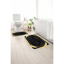 Monnhein 2 Li Banyo Paspası, Yumuşak Banyo Halısı, Kaymaz Tabanlı, Yıkanabilir - 60X100 - 50 X60
