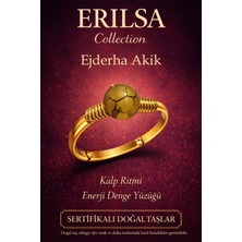 Erilsa Sertifikalı Kalp Ritmi Enerji Yüzüğü – Ejderha Akik Ayarlanabilir Gold Ince Kasa Aslan Koç Burcu