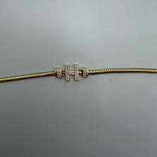 Mare Accessories Gold Taşlı H Harf Detaylı Bileklik