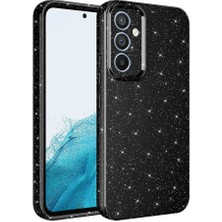 Alan Tech Galaxy S25 Fe Kılıf Kamera Korumalı Simli Lüks Zore Koton Kapak - Siyah