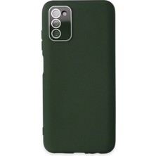 Verto Newface Samsung Galaxy A03S Kılıf Lansman Glass Kapak - Koyu Yeşil