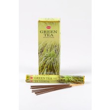 Direkstoktan Hem Yeşil Çay Hexa Tütsü 1 Kutu 120 Adet Hem Green Tea Incense Sticks / Ahşap Kayık Hediyeli
