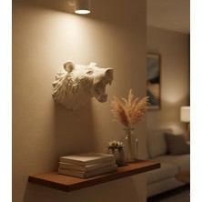MiraLive Beyaz Renk 3D Ayı Başı Duvar Dekoru