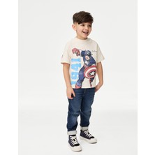 Marks & Spencer ​saf Pamuklu Captain America:trade_mark: Tişört - 2-8 Yaş​