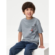 Marks & Spencer ​saf Pamuklu Spider-Man:trade_mark: Tişörtü (2–8 Yaş)​