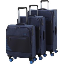 Mçs Baggaj Ultra Lüx ve Hafif Özel Üretim Ithal Seri Kapağı Körüklü 360 Derece Döner 4 Teker 3'lü Valiz