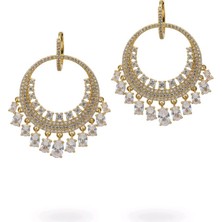 Tasarım Fantezi Altın Kaplama Gümüş Küpe