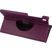 Verto Newface Samsung Galaxy T220 Tab A7 Lite 8.7 Kılıf 360 Tablet Deri Kılıf - Mürdüm