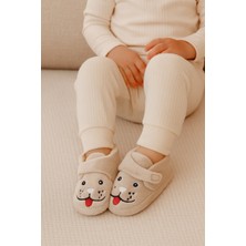 Sevimli Hayvanlar Cırtlı Kaydırmaz Taban Kreş Ev Okul Ayakkabısı Bebek Çocuk Panduf Ev Botu