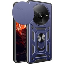 SHC4200 Redmi A3 4g Kılıf Pars Lens Yüzüklü Silikon - Lacivert